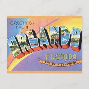 Cartão postal de saudação retrô de Orlando