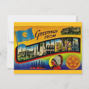 Cartão postal de saudação retro Oklahoma