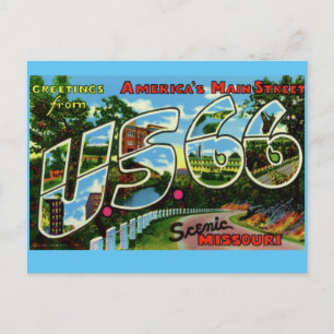 Cartão postal de Saudações Cênicas do Rota 66 