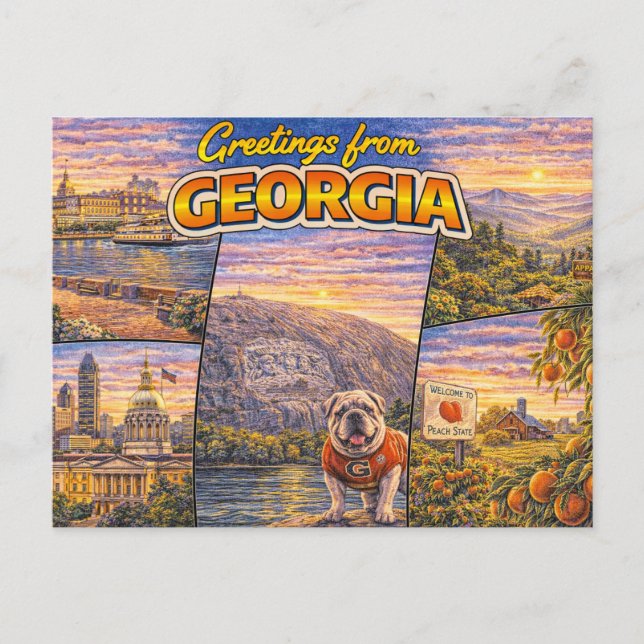 Cartão Postal de Saudações da Geórgia (Frente)