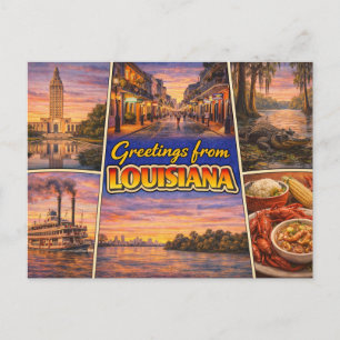 Cartão Postal de Saudações da Louisiana