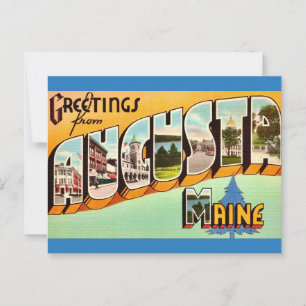 Cartão Postal de Saudações de Augusta Maine