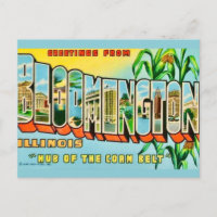 Cartão postal de saudações de Bloomington IL