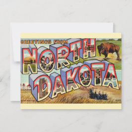 Cartão postal de saudações de Dakota do Norte