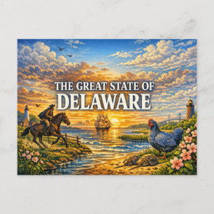 Cartão postal de saudações de Delaware