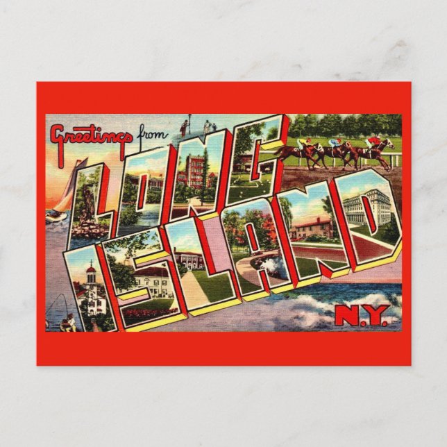 Cartão Postal de Saudações de Long Island (Frente)