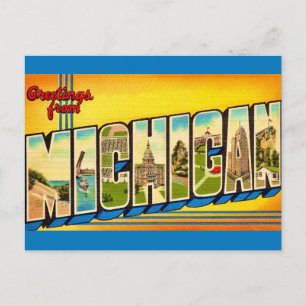 Cartão Postal de Saudações de Michigan