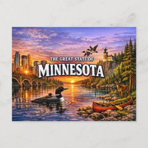 Cartão Postal de Saudações de Minnesota