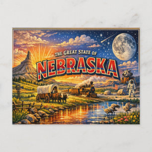 Cartão postal de saudações de Nebraska 