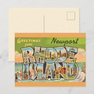 Cartão postal de saudações de Newport Rhode Island