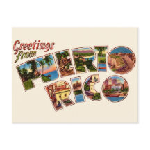 Cartão postal de saudações de Porto Rico
