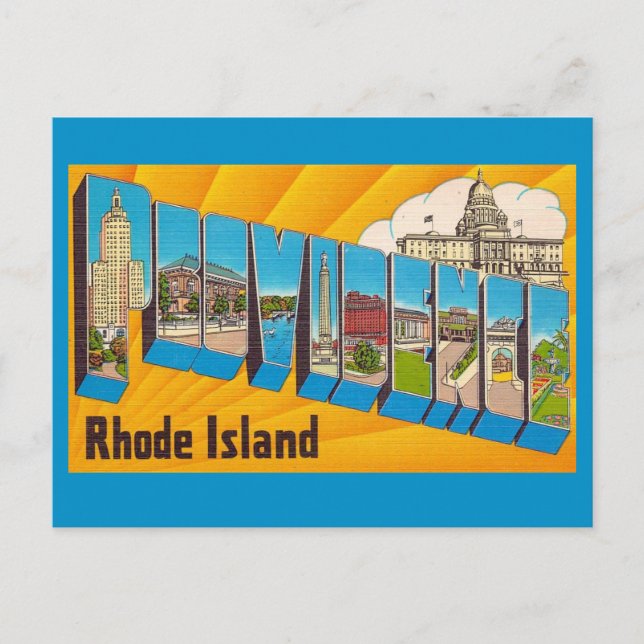 Cartão postal de saudações de Providence RI (Frente)