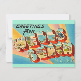 Cartão Postal de Saudações de Wells Beach Maine