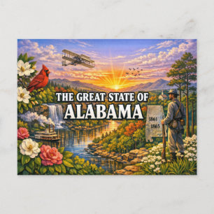 Cartão Postal de Saudações do Alabama