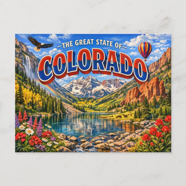 Cartão Postal de Saudações do Colorado  (Frente)