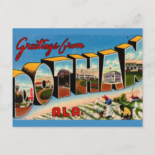 Cartão Postal de Saudações Retro Dothan AL