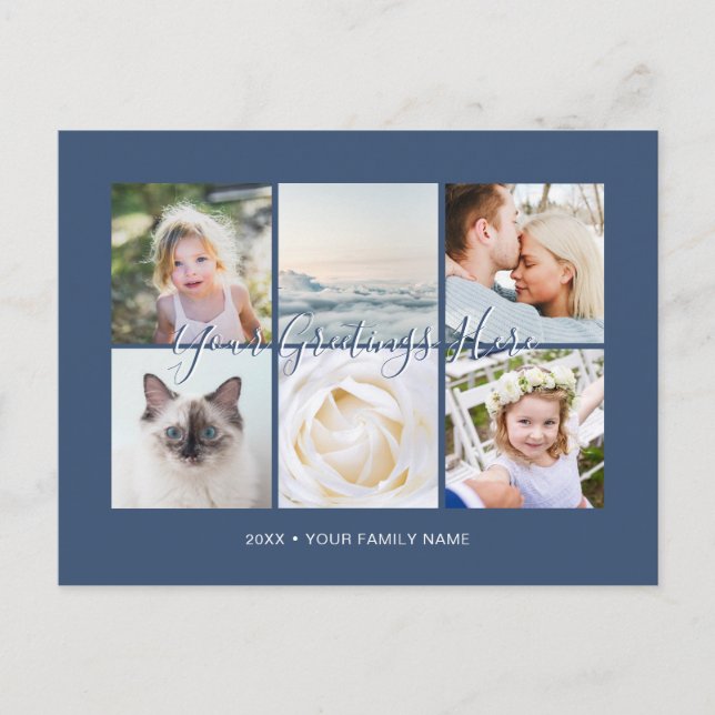 Cartão postal de saudações universais com 6 fotos  (Frente)