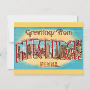 Cartão Postal de Saudações Vintage de Pittsburgh