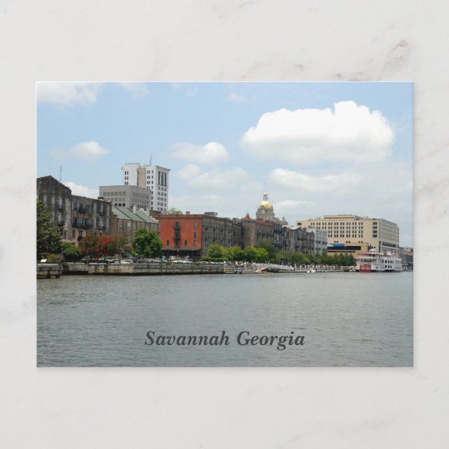 Cartão postal de Savannah Geórgia (Frente)