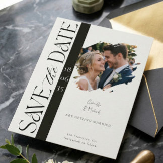 Cartão Postal de Save the Date de Casamento com Fo