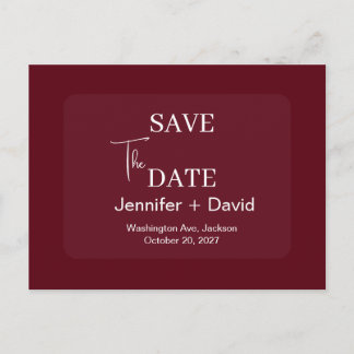 Cartão Postal de Save the Date de Casamento Minima