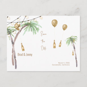 Cartão Postal de Save the Date de Casamento Tropic