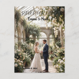 Cartão Postal de Save the Date de Casamento Vertic
