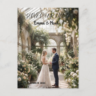 Cartão Postal de Save the Date de Casamento Vertic