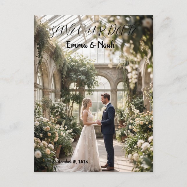Cartão Postal de Save the Date de Casamento Vertic (Frente)