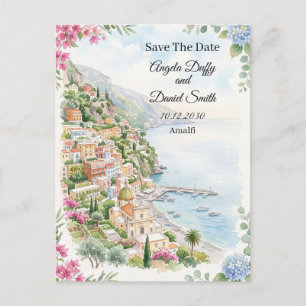 Cartão Postal de Save The Date Floral Costeira Ros