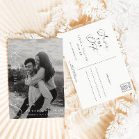 Cartão Postal de Save The Date Minimalista com Fot