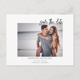 Cartão Postal de Save the Date Minimalista com Fot