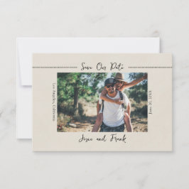 Cartão Postal de Save the Date Minimalista Rústica