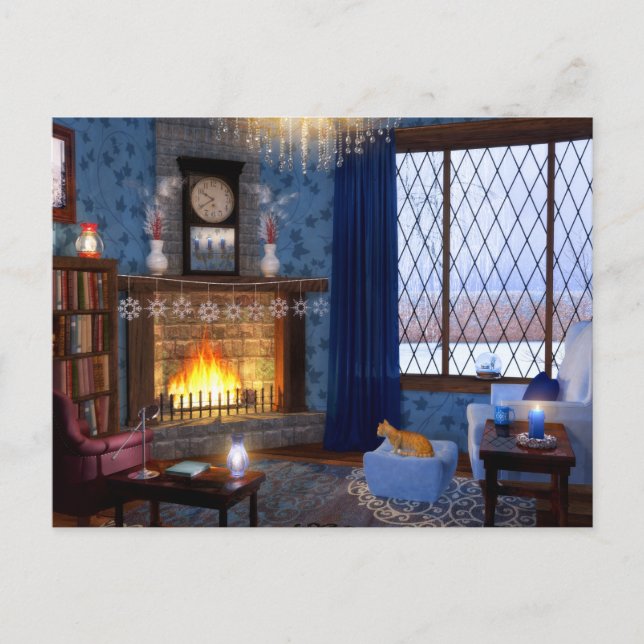 Cartão postal de Serenidade de Inverno (Frente)