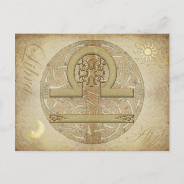 Cartão postal de Símbolo Zodiac (Frente)