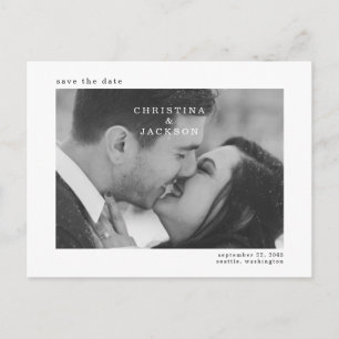 Cartão postal de site de casamento com foto preto 
