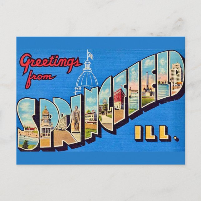 Cartão postal de Springfield IL (Frente)