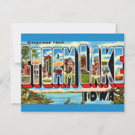 Cartão postal de Storm Lake Iowa retrô