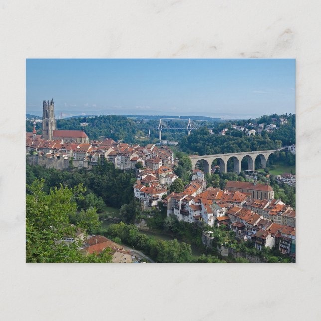 Cartão postal de Suiça Fribourg (Frente)