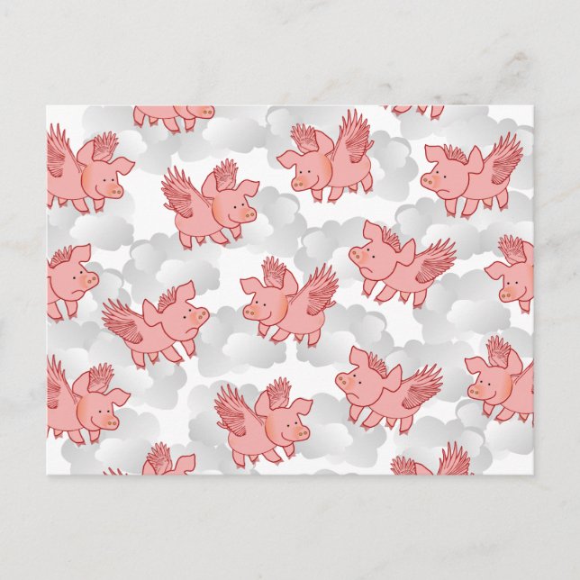 Cartão postal de Suínos Voadores (Frente)