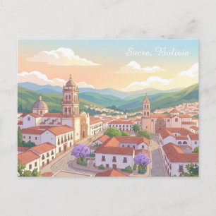Cartão Postal de Suvenir de Viagem Sucre Bolívia