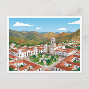 Cartão Postal de Suvenir de Viagem Sucre Bolívia