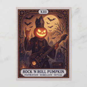 Cartão Postal de Tarô de Halloween do Abóbora de R