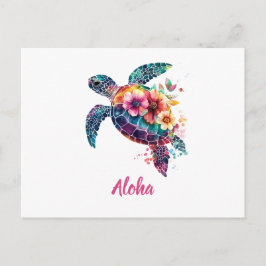 Cartão Postal de Tartaruga Marinha Aloha – Praia d