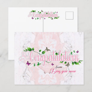 Cartão postal de texto de congratulações Floral Ro