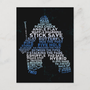 Cartão Postal de Texto para Goleiro de Hóquei