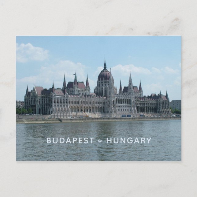 Cartão postal de texto personalizado de Budapeste  (Frente)