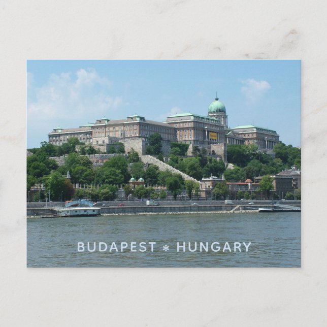 Cartão postal de texto personalizado de Budapeste  (Frente)