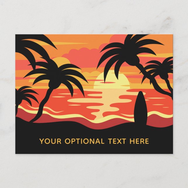 Cartão postal de texto personalizado Tropical Suns (Frente)