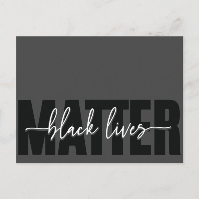 Cartão Postal de Tipografia Black Loves Matter (Frente)